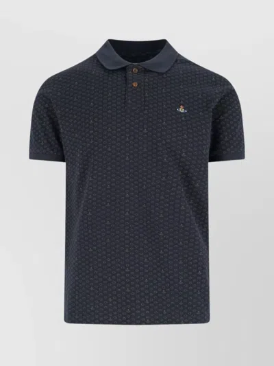 Vivienne Westwood Polo Collared Shirt Short Sleeves In Blue