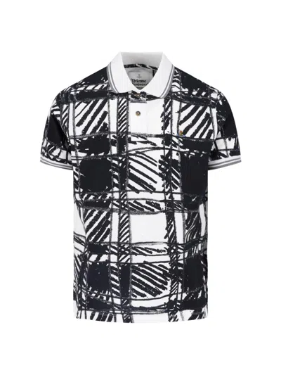 Vivienne Westwood Abstract Checkered Polo With Classic Collar In Multi