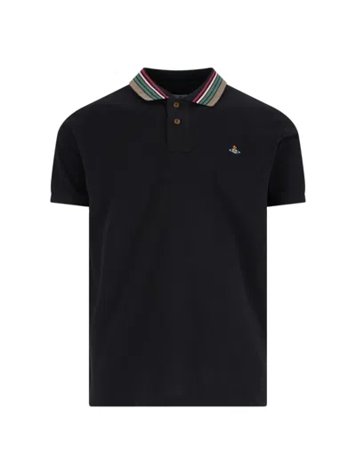 Vivienne Westwood Classic Cotton Pique Polo Shirt In Black