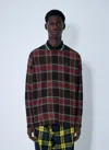 Vivienne Westwood Crewneck Sweater With Plaid Pattern And Button Detail In Brown