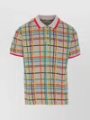 Vivienne Westwood Polo Shirt With Check Pattern And Ribbed Collar In Gray