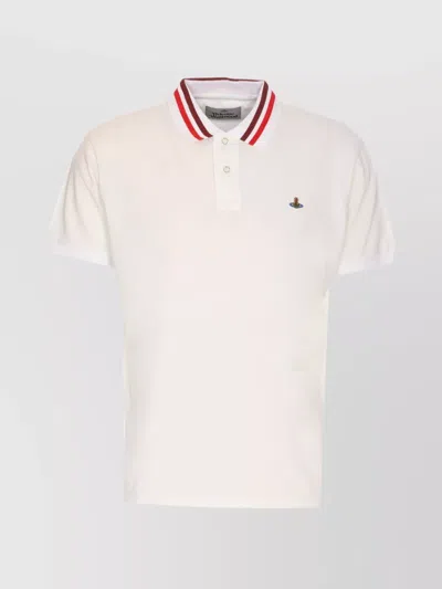 Vivienne Westwood Polo Shirt With Contrast And Regular Collar In White