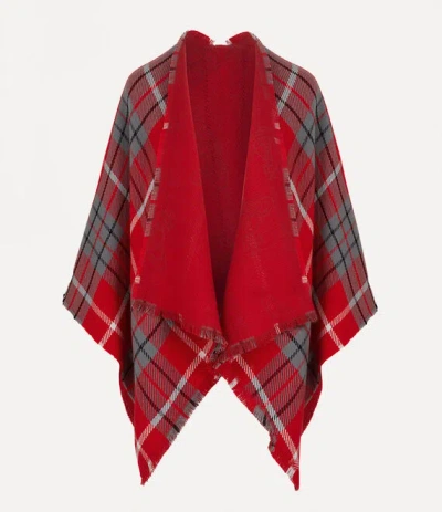 Vivienne Westwood Poncho Tartan Poncho Red Os-u Unisex