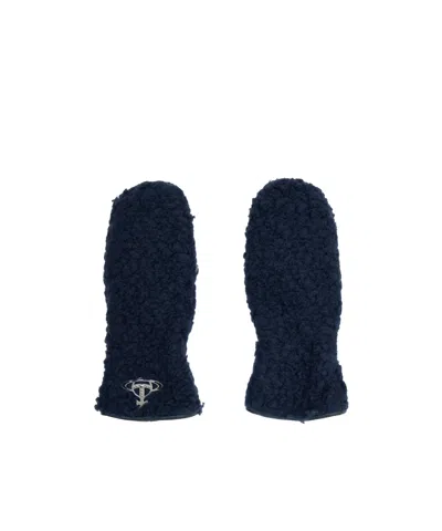 Vivienne Westwood Poodle Boa Gloves In Burgundy
