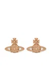 Vivienne Westwood Modern Orb Stud Earrings Crystal Embellishments In Gold