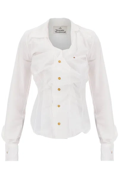 Vivienne Westwood Poplin Drunken Shirt In White