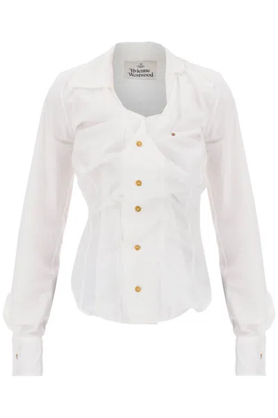 Vivienne Westwood Poplin Drunken Shirt In White