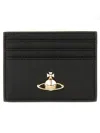 Vivienne Westwood Faux Leather Orb Card Holder In Black
