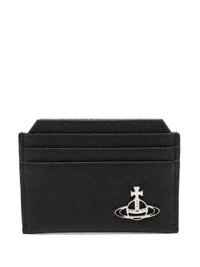 Vivienne Westwood Orb-plaque Slim Cardholder In Black