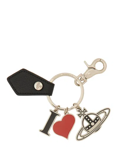 Vivienne Westwood Portachiave I Love Orb In Black