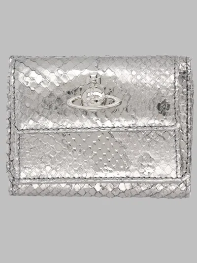 Vivienne Westwood Orb Detail Calf Leather Wallet In Gray