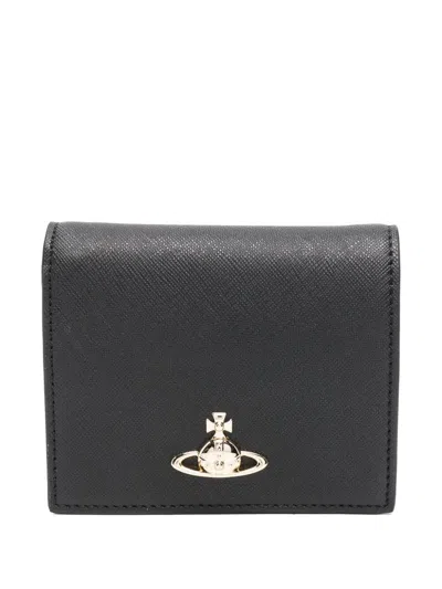 Vivienne Westwood Snap Closure Bi-fold Wallet In Black