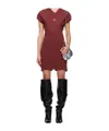 Vivienne Westwood Red Pourpoint Football Minidress In Burgundy