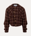 Vivienne Westwood Pourpoint Jacket Harris Tweed Check Brown Xs Unisex In Brown