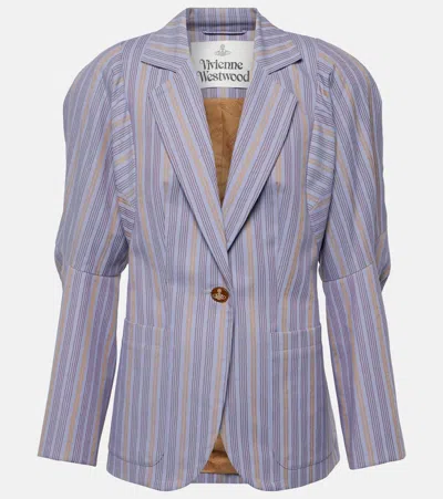 Vivienne Westwood Pourpoint Striped Cotton Blazer In Purple
