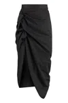Vivienne Westwood Asymmetric Midi Skirt Gathered Front Detail In Gray