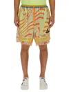 Vivienne Westwood Print Mesh Shorts With Fringed Hem