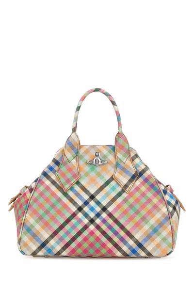 Vivienne Westwood Medium Yasmine Plaid Tote Bag In Multi