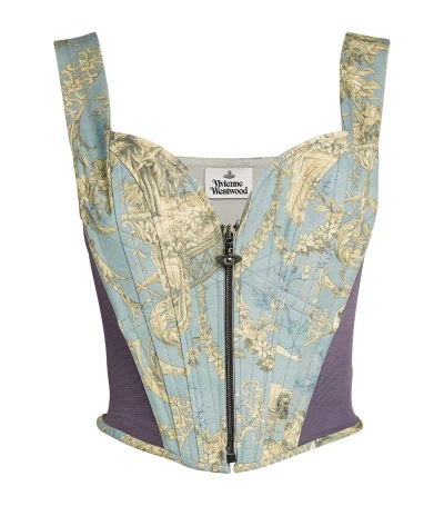 Vivienne Westwood Printed Classic Corset Top In Light Blue