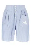 Vivienne Westwood Romario Bermuda Shorts Striped Jersey White / Blue Xl Unisex In White Blue