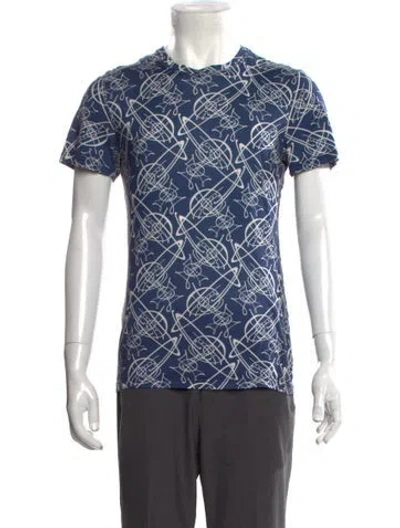 Pre-owned Vivienne Westwood Printed Crew Neck T-shirt In Blue