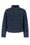 Vivienne Westwood Giubbino Stormrider In Denim Stampato  Uomo In Blue