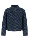 Vivienne Westwood Giubbino Stormrider In Denim Stampato  Uomo In Blue