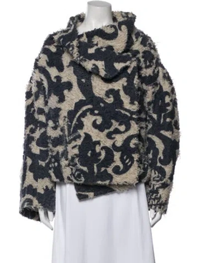 Pre-owned Vivienne Westwood Printed Faux Fur Jacket In Blue