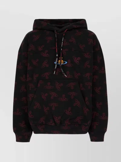 Vivienne Westwood Printed Hooded Sweater With Kangaroo Pocket In Multi