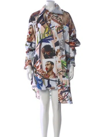 Pre-owned Vivienne Westwood Printed Long Sleeve Dress Shirt W/ Tags In Black