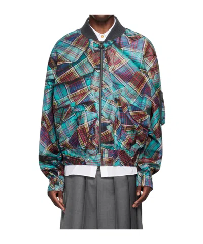 Vivienne Westwood Printed Long-sleeved Baseball Coat In Multicolor