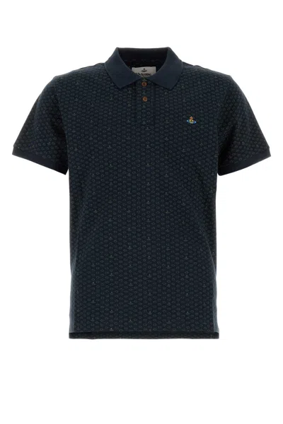 Vivienne Westwood Printed Piquet Polo Shirt In Black
