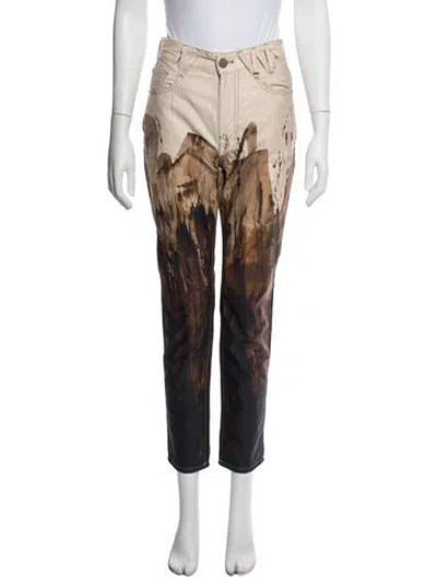 Pre-owned Vivienne Westwood Printed Straight Leg Pants In Brown