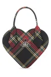 Vivienne Westwood Printed Synthetic Leather Josephine Heart Handbag In Black