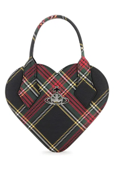 VIVIENNE WESTWOOD PRINTED SYNTHETIC LEATHER JOSEPHINE HEART HANDBAG