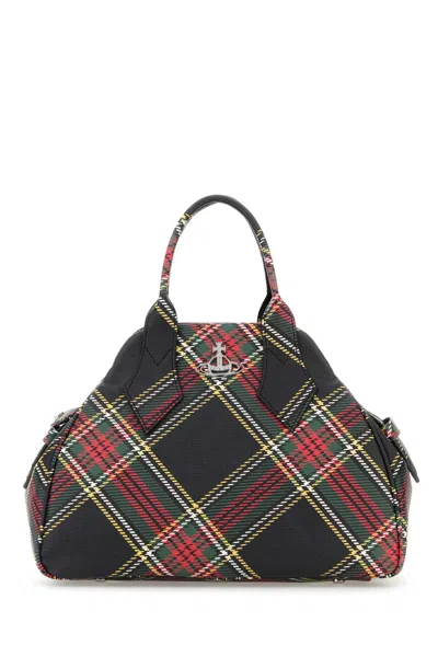 Vivienne Westwood Borsa A Mano Yasmine Media In Similpelle Stampata Donna In Black