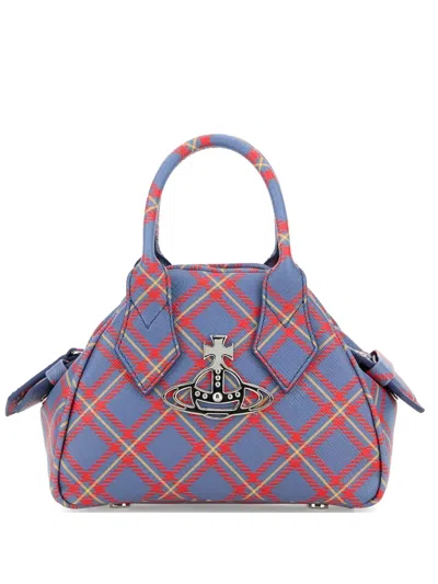 Vivienne Westwood Printed Synthetic Leather Mini Yasmine Handbag In Blue