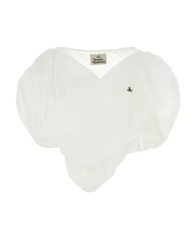 Vivienne Westwood Puff-sleeved Asymmetric Blouse In White