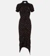 Vivienne Westwood Pulling Draped Cotton Midi Dress In Black