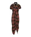 Vivienne Westwood Pulling Dress Tartan Piquet Red-green Xl Women In Multi