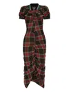 Vivienne Westwood Pulling Dress Tartan Piquet Red-green Xl Women In Black