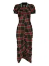 Vivienne Westwood Pulling Dress Tartan Piquet Red-green Xl Women In Black