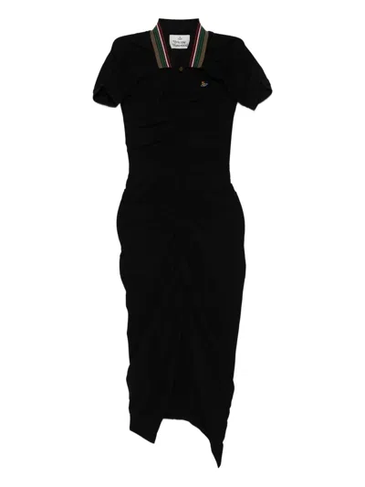 Vivienne Westwood Black Midi Pulling Dress In Schwarz