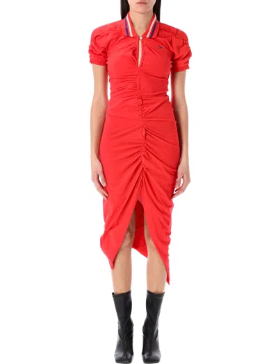 Vivienne Westwood Pulling Midi Dress In Red