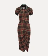 Vivienne Westwood Pulling Dress Tartan Piquet Red-green Xl Women In Multi