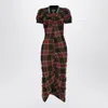 Vivienne Westwood Pulling Dress Tartan Piquet Red-green Xl Women