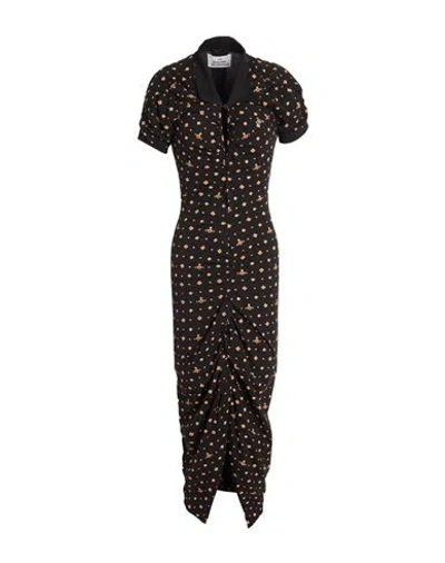 Vivienne Westwood Collared Dress With Front Slit And Keyhole In Black