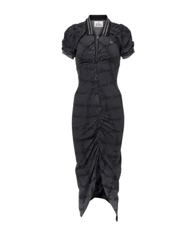 Vivienne Westwood Pulling Dress Print Organic Piquet Grey-overdye-vw-grid L Women