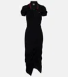 Vivienne Westwood Pulling Ruched Cotton Midi Dress In Black