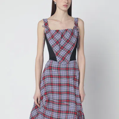 Vivienne Westwood Puppy Linen Corset With Tartan Pattern In Multi